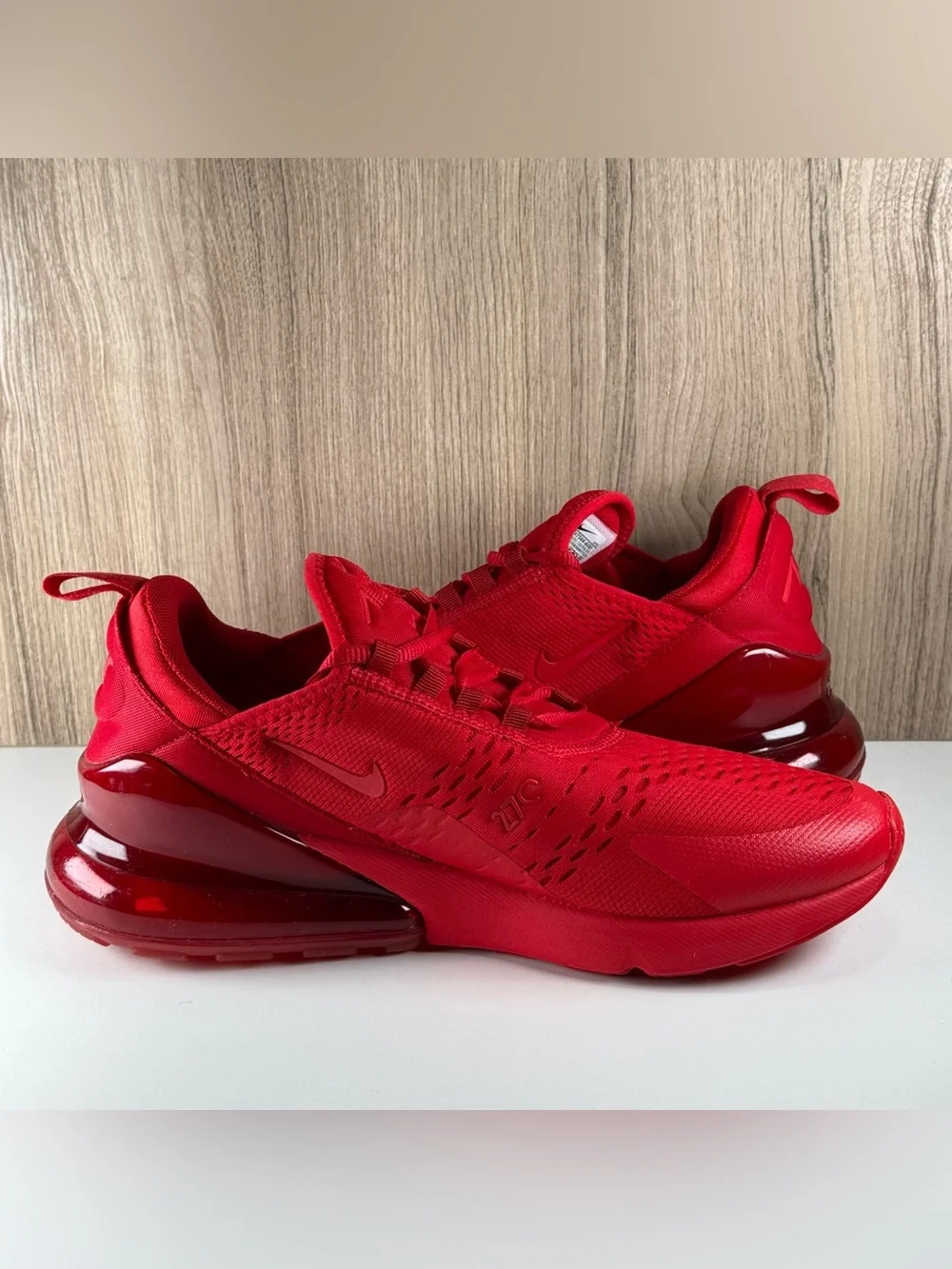 Nike Air Max 270 University Triple Red Shoes CV7544-600 Men’s Size 10